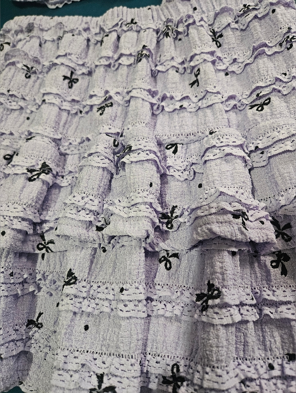 Lavender Ruffled Two-Piece Crop Top & Skirt Set - Picture 6 of 8